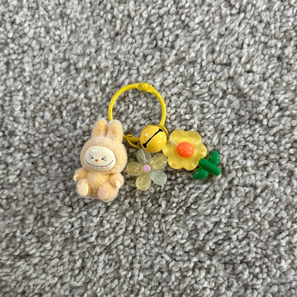 Hand made fuzzy labubu key ring